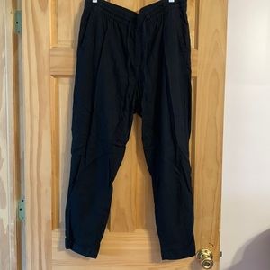 Linen blend crop pants